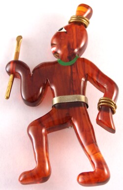 BP221 rootbeer bakelite walking Egyptian pin